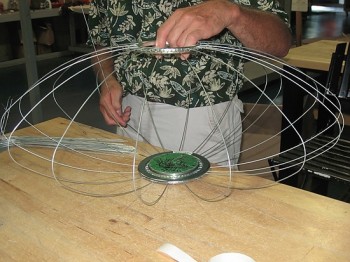 Each bubble lamp frame is crafted by hand