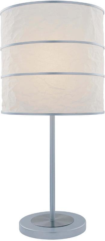 Table Lamp, Ps/Silver W/White Paper Shade, Type A 60W